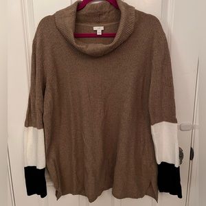 J jill L cowl neck three tone sweater. Almost brand new!